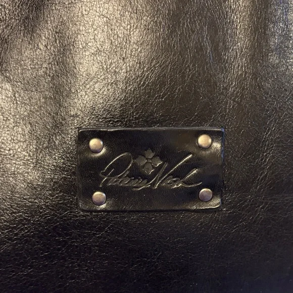 Patricia Nash Black Leather Tote with Stud Accents - Picture 2 of 8